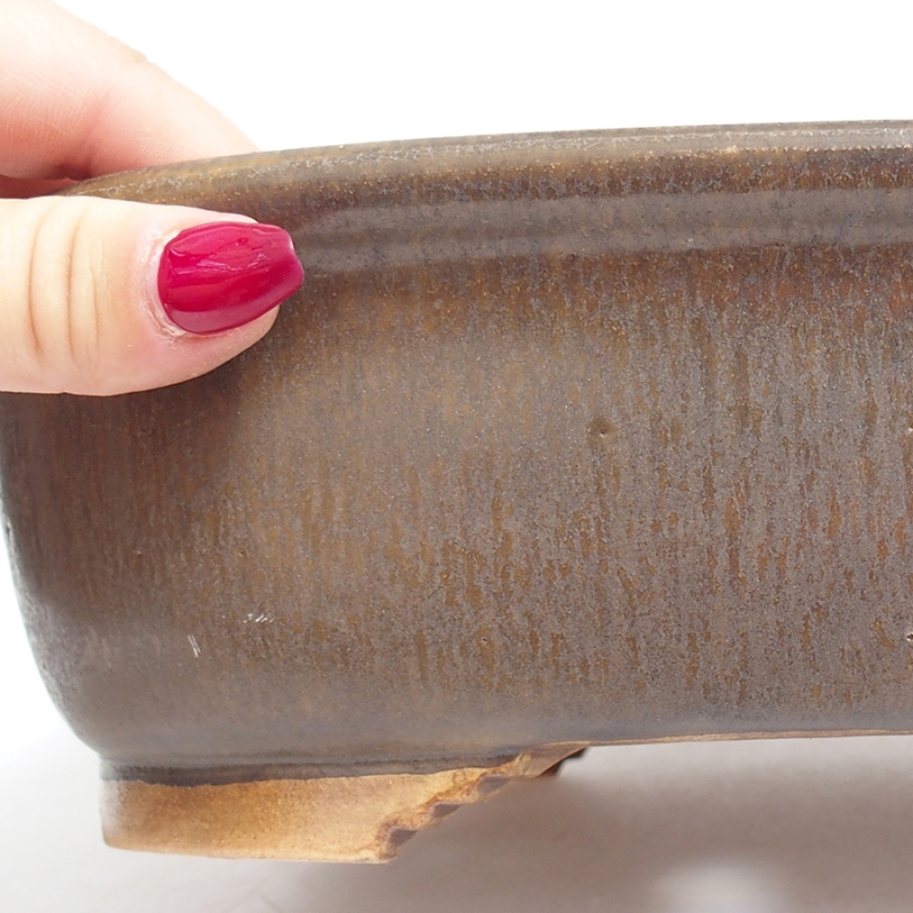 Bonsaischale aus Keramik 25 x 21 x 7,5 cm, braun