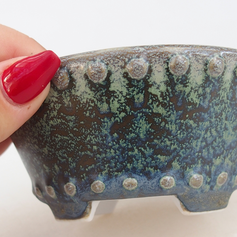 Bonsaischale aus Keramik 10,5 x 10,5 x 5 cm, grün