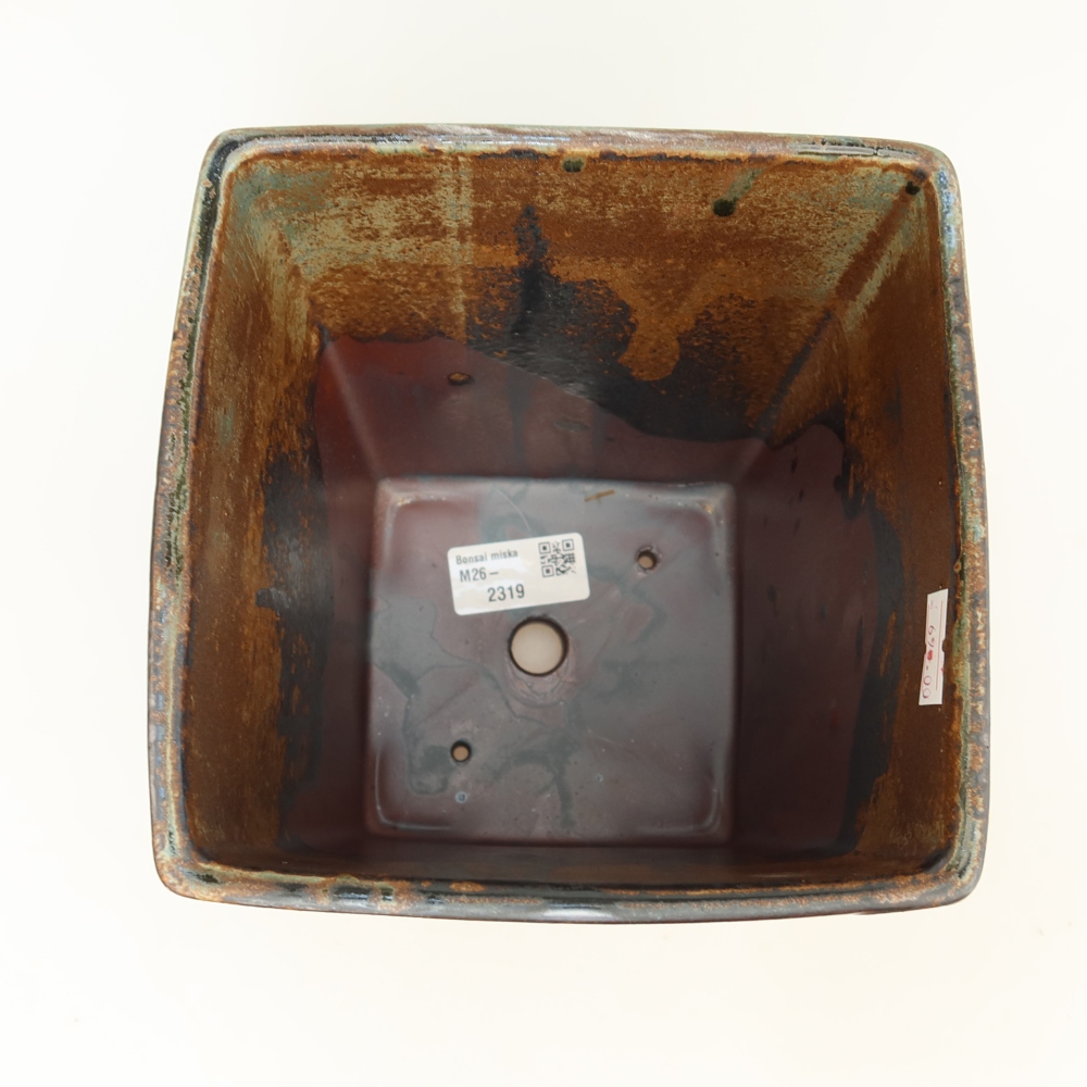Keramik-Bonsai-Schale 15,5 x 15,5 x 19 cm, Farbe: braun