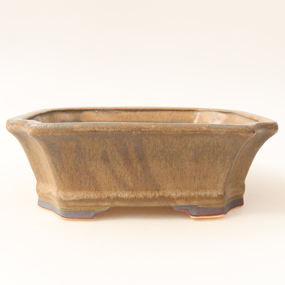 Keramik-Bonsai-Schale 18 x 15,5 x 6 cm, Farbe: braun