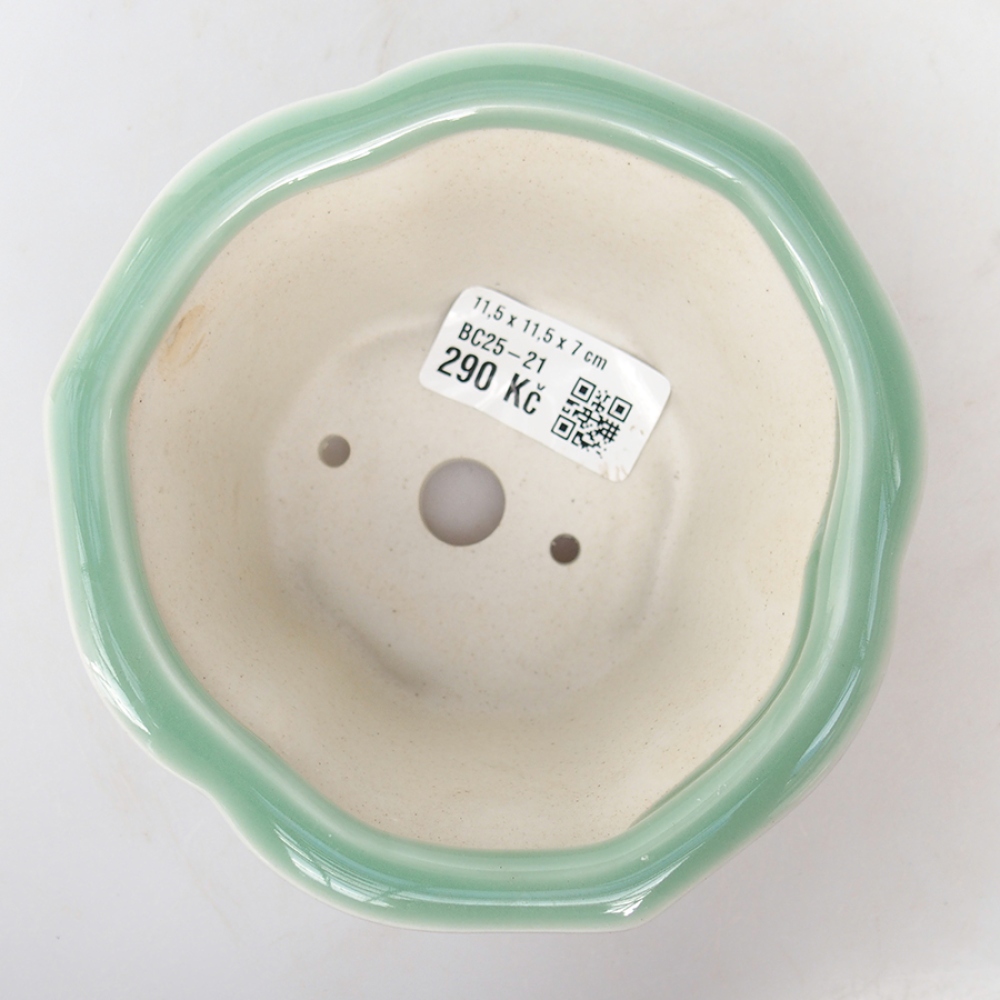 Bonsaischale aus Keramik 11,5 x 11,5 x 7 cm, Farbe zielony