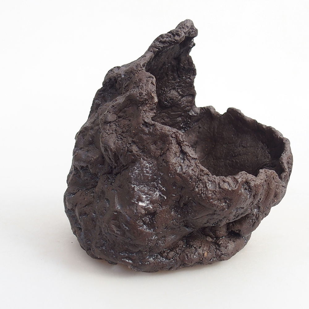 Keramikschale 11 x 10 x 14 cm , Farbe braun