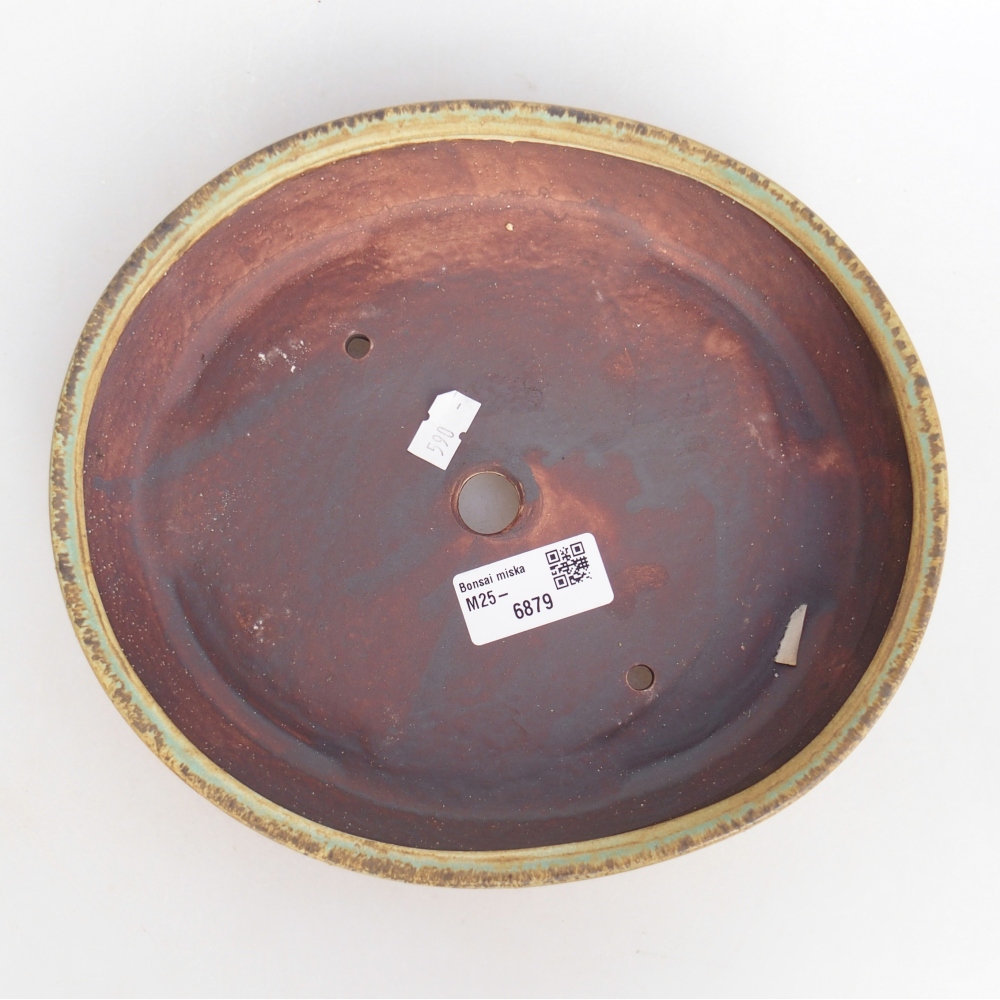 Bonsaischale aus Keramik 22,5 x 20 x 4,5 cm, grün