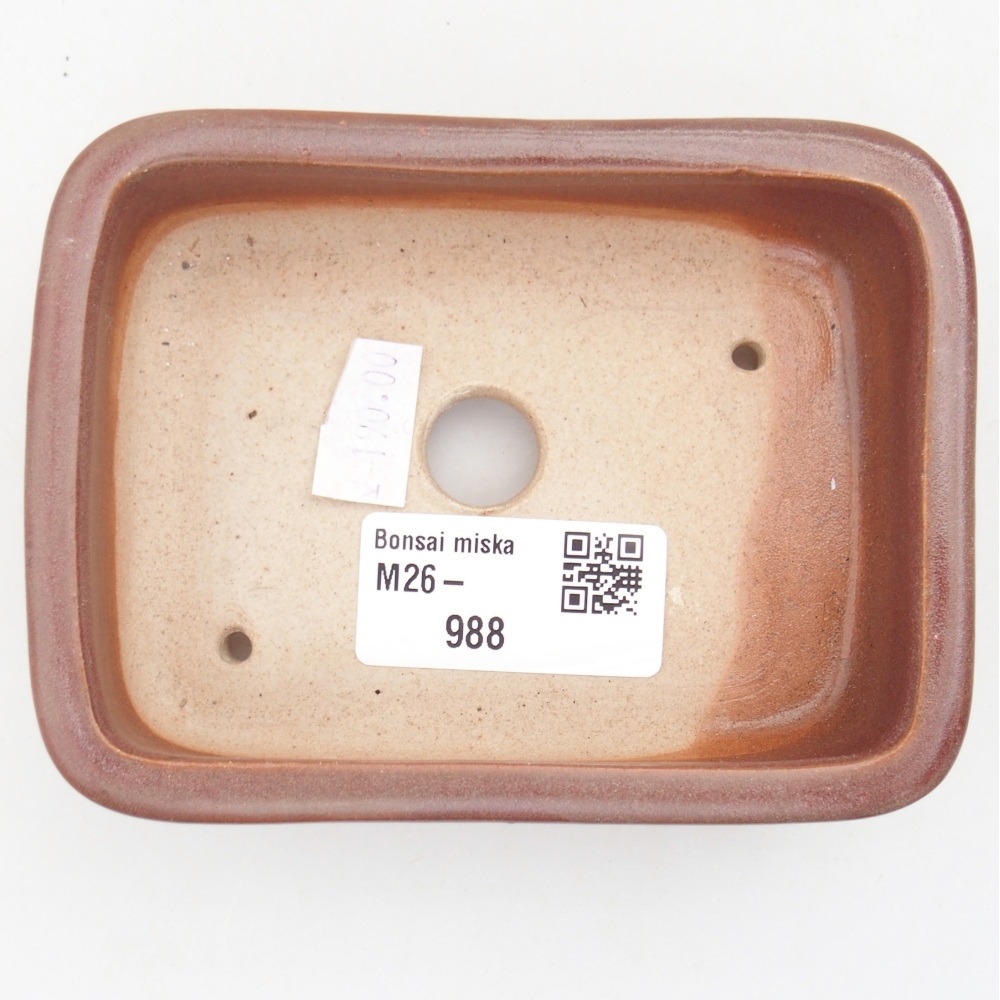 Bonsaischale aus Keramik 11 x 8 x 3 cm, bordeauxrot