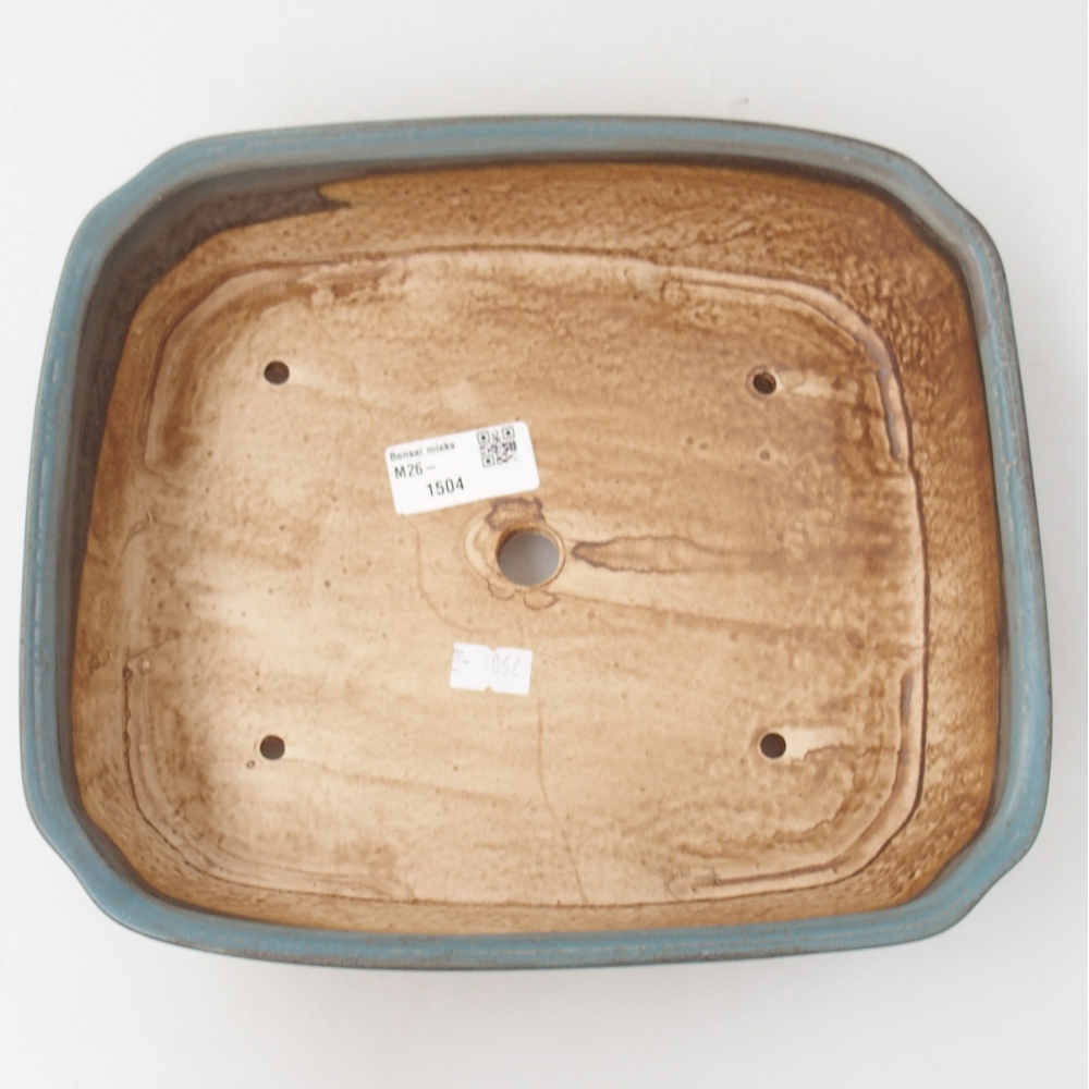 Bonsaischale aus Keramik 24,5 x 21,5 x 6,5 cm, Farbe blau
