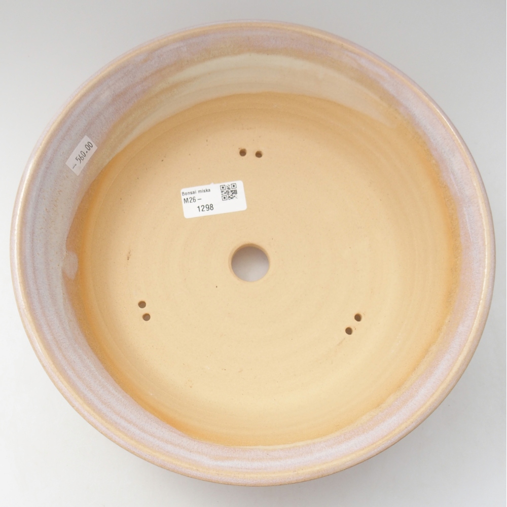 Bonsaischale aus Keramik 26,5 x 26,5 x 7,5 cm, Farbe beige