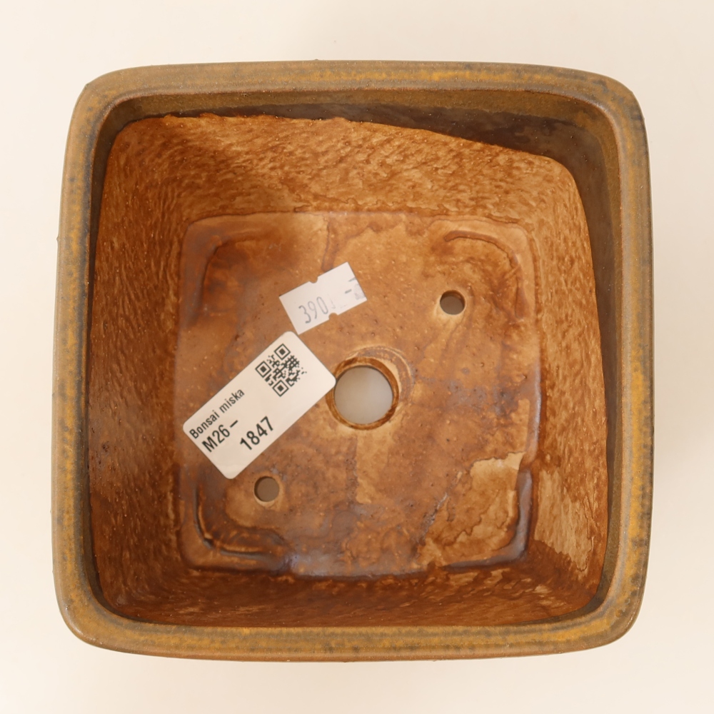 Bonsaischale aus Keramik 13 x 13 x 8 cm, braun