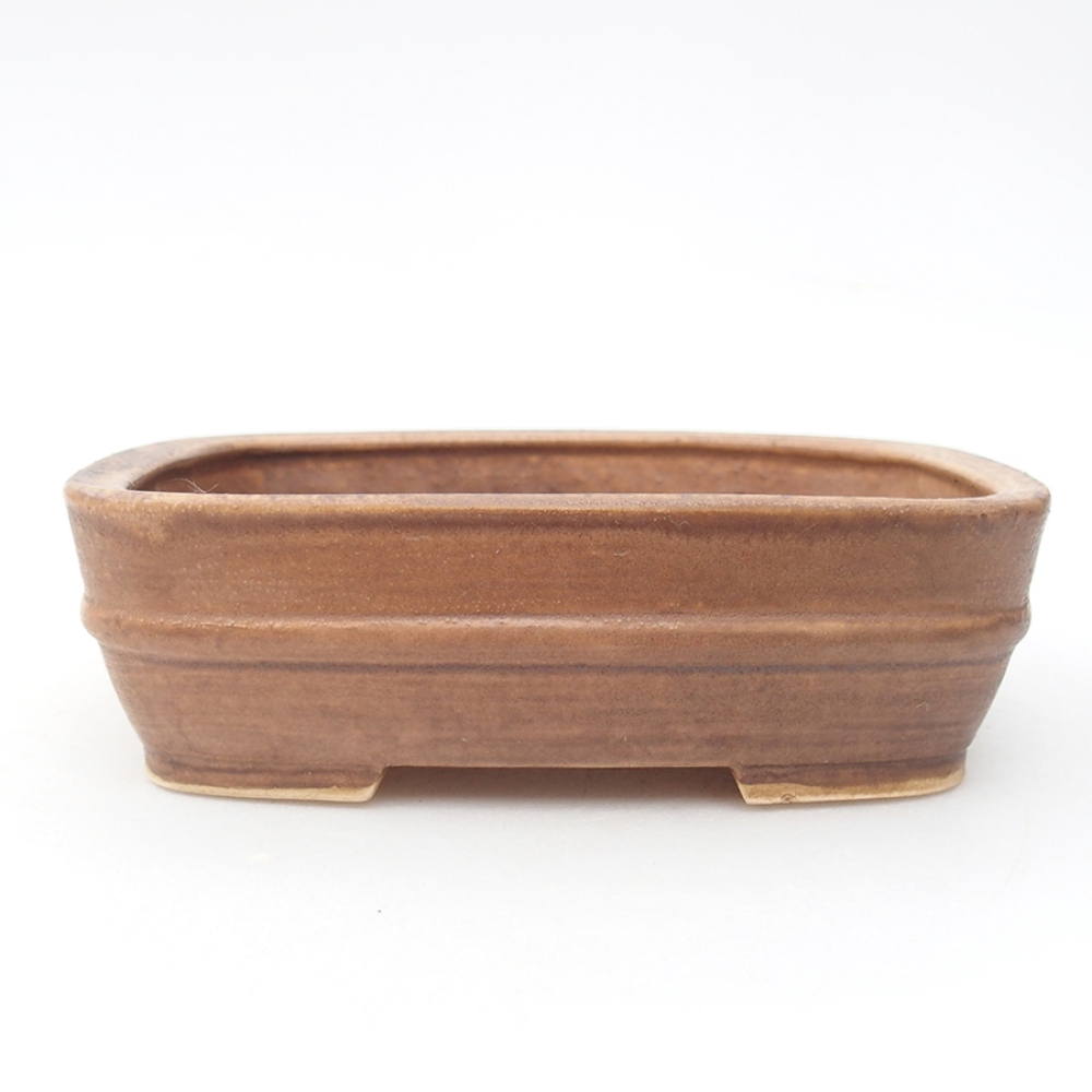 Bonsaischale aus Keramik 14,5 x 11,5 x 4 cm, braun