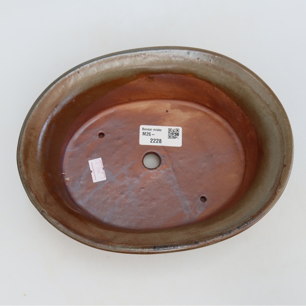 Keramik-Bonsai-Schale, 22 x 17,5 x 6,5 cm, Farbe: Braun