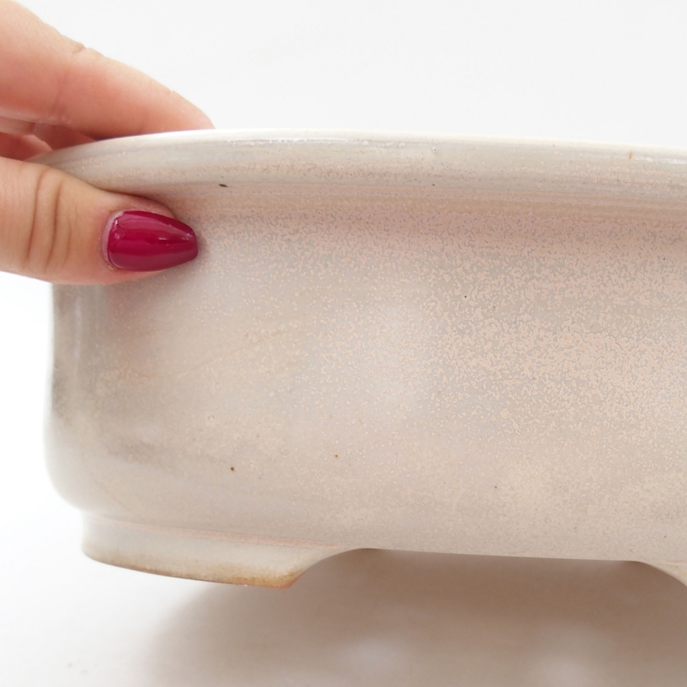 Bonsaischale aus Keramik 26 x 22 x 8 cm, Farbe beige