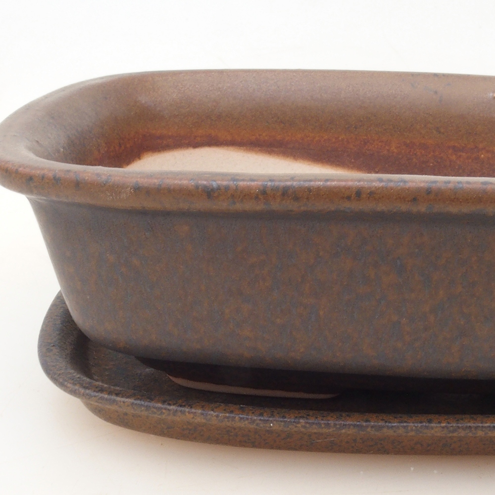 Bonsaischale + Untertasse H02 - braun