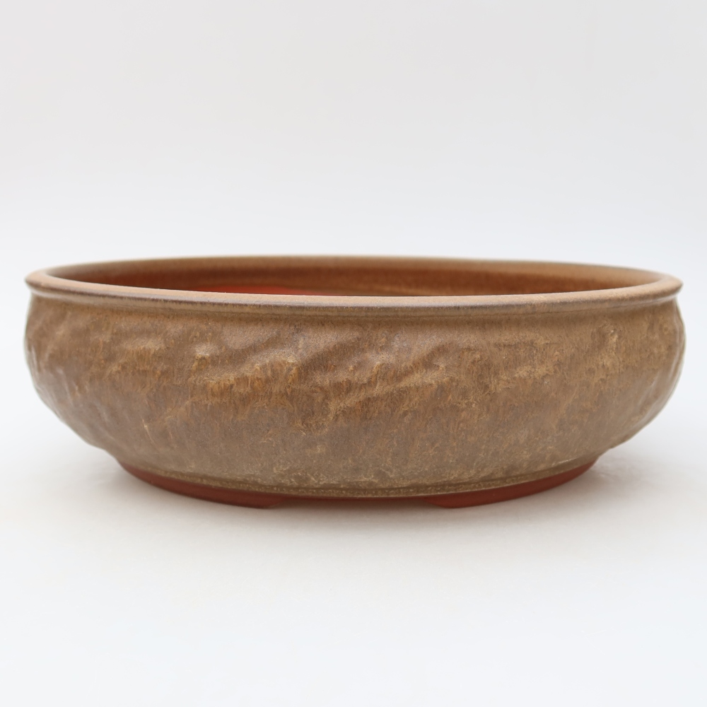 Keramik-Bonsai-Schale, 27 x 27 x 7,5 cm, Farbe: Braun