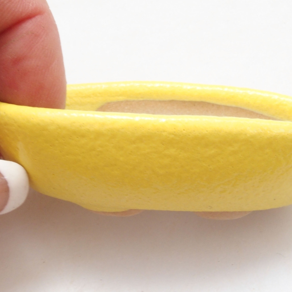 Bonsaischale aus Keramik 6,5 x 3,5 x 2 cm, gelb