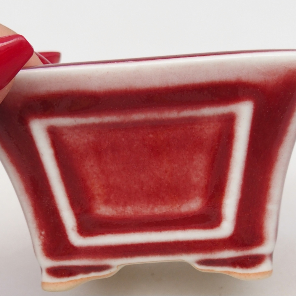 Mini-Bonsaischale 8,5 x 8,5 x 6 cm, Farbe rot