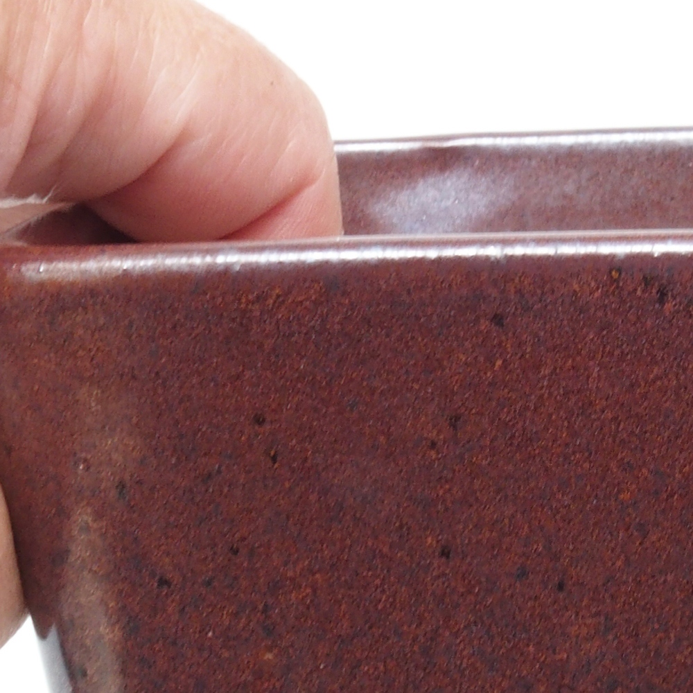 Bonsaischale aus Keramik 10,5 x 10,5 x 11,5 cm, braun