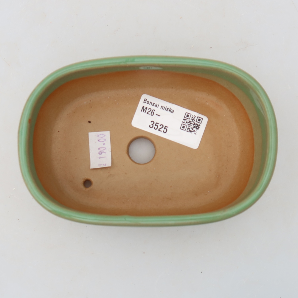 Keramik-Bonsai-Schale, 13 x 8,5 x 4 cm, Farbe: grün