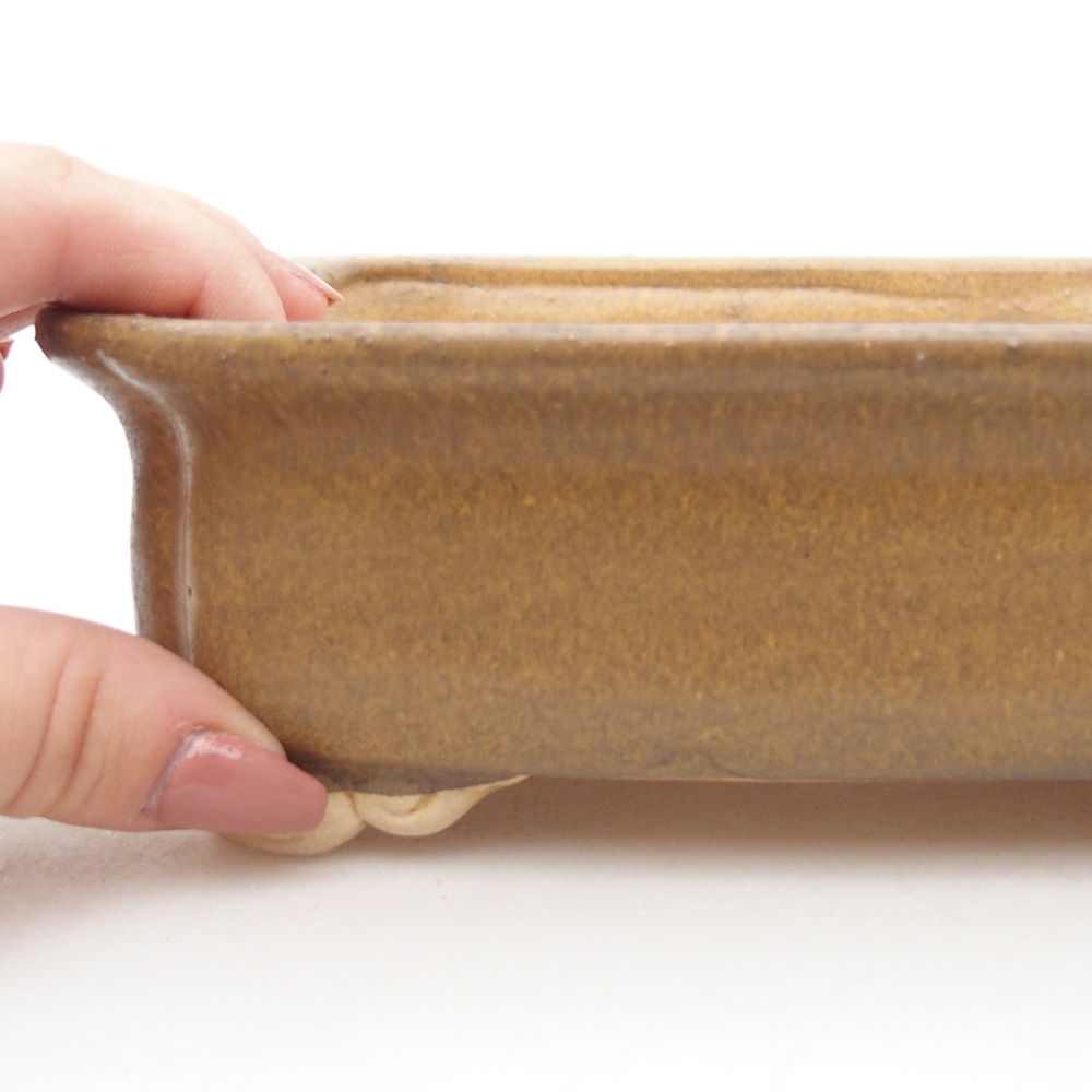 Bonsaischale aus Keramik 19 x 17 x 6 cm, braun