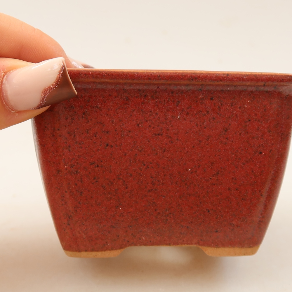 Bonsaischale aus Keramik 8,5 x 8,5 x 5,5 cm, rosa