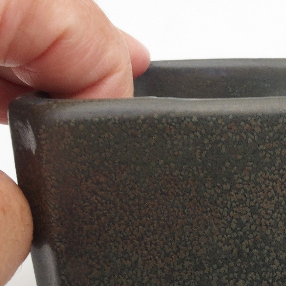 Bonsaischale aus Keramik 9,5 x 9,5 x 7 cm, grau