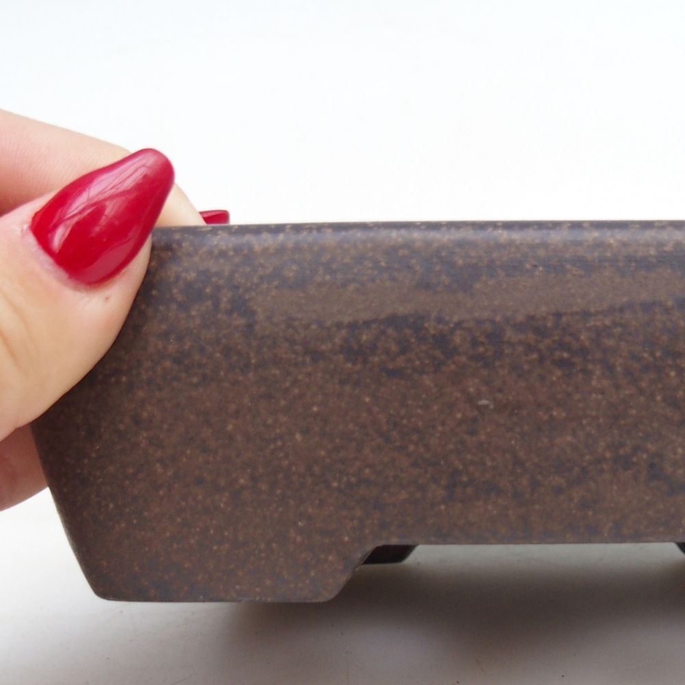 Bonsaischale aus Keramik 14 x 10 x 4,5 cm, Farbe bräunlich ocker