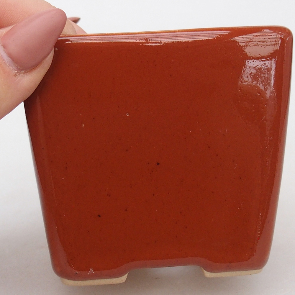 Bonsaischale aus Keramik 7,5 x 7,5 x 7 cm, braun