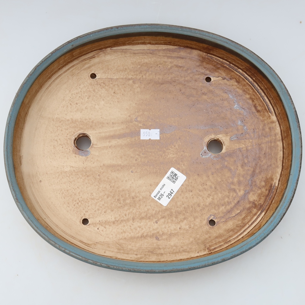 Keramik-Bonsai-Schale 31 x 27 x 4,5 cm, Farbe: blau