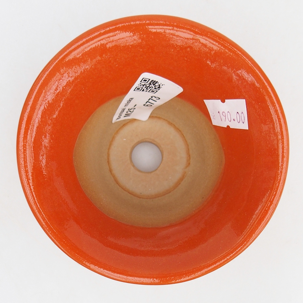 Bonsaischale aus Keramik 10,5 x 10,5 x 7 cm, orange