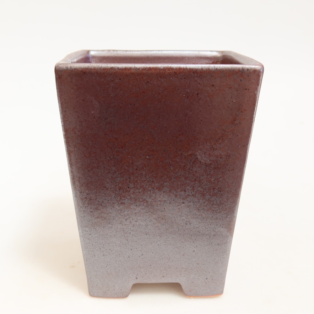 Bonsaischale aus Keramik 9 x 9 x 12,5 cm, metallfarben
