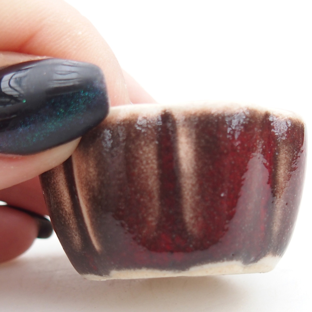 Mini-Bonsaischale 4 x 4 x 2 cm, Farbe rot