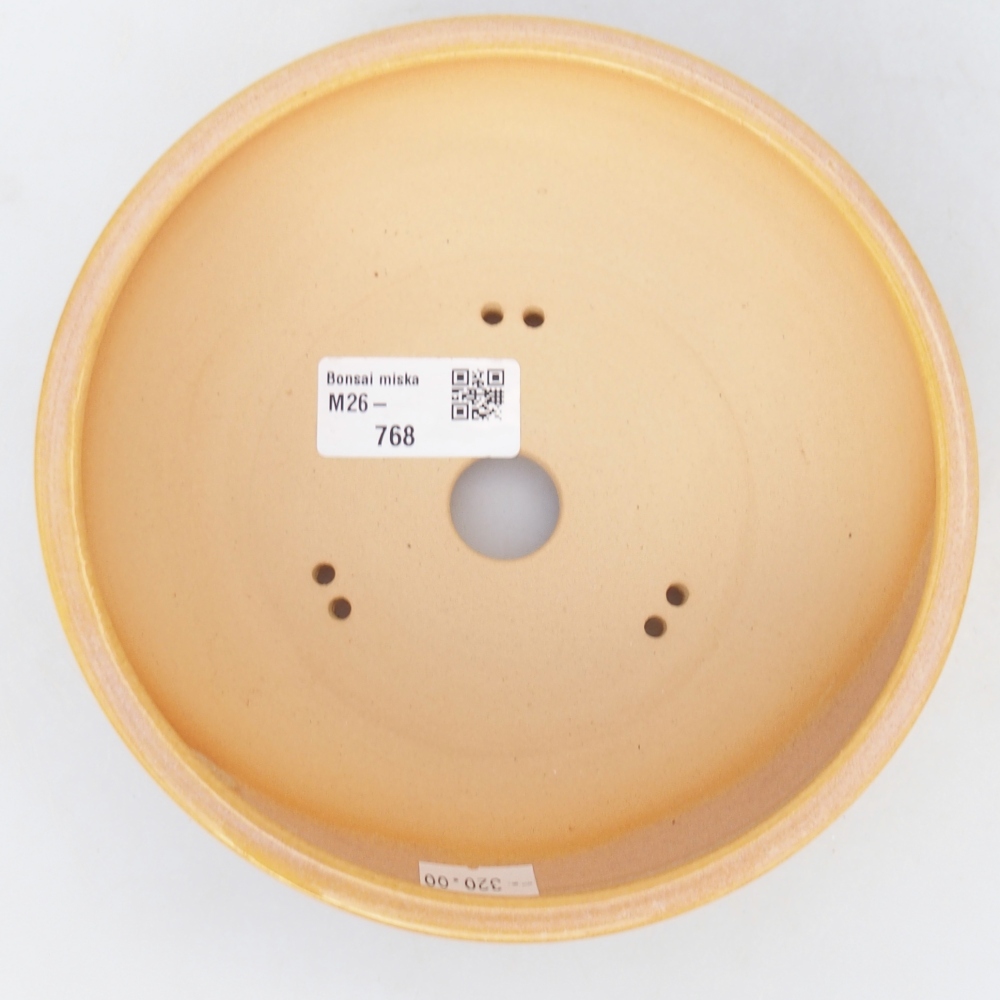 Bonsaischale aus Keramik 16 x 16 x 6 cm, Farbe braun-gelb