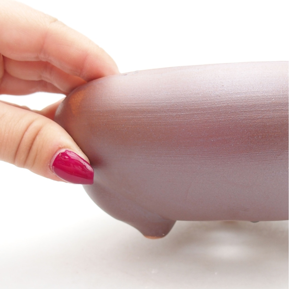 Bonsaischale aus Keramik 14 x 14 x 6,5 cm, metallfarben