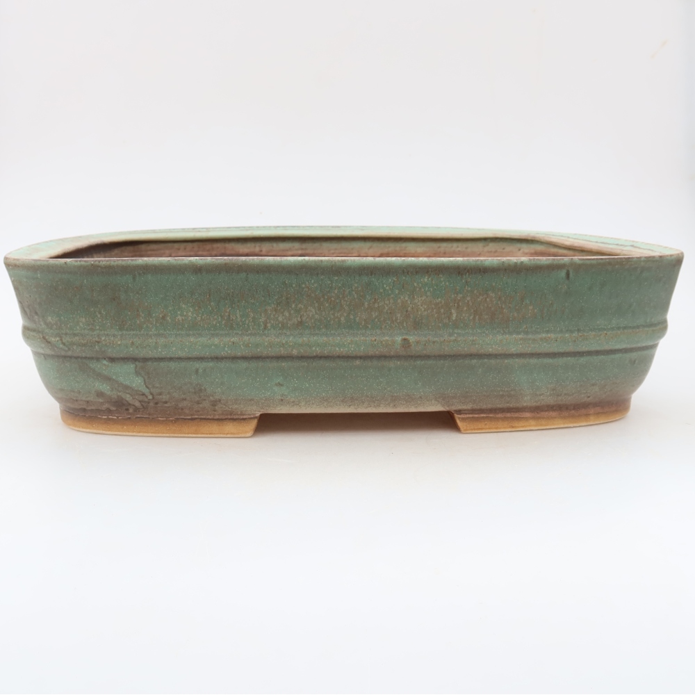 Keramik-Bonsai-Schale 30 x 24,5 x 7,5 cm, Farbe: grün