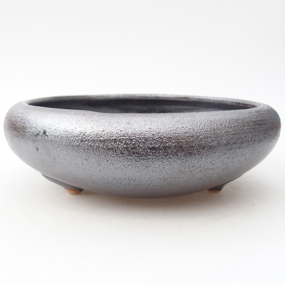 Bonsaischale aus Keramik 20 x 20 x 7 cm, metallfarben