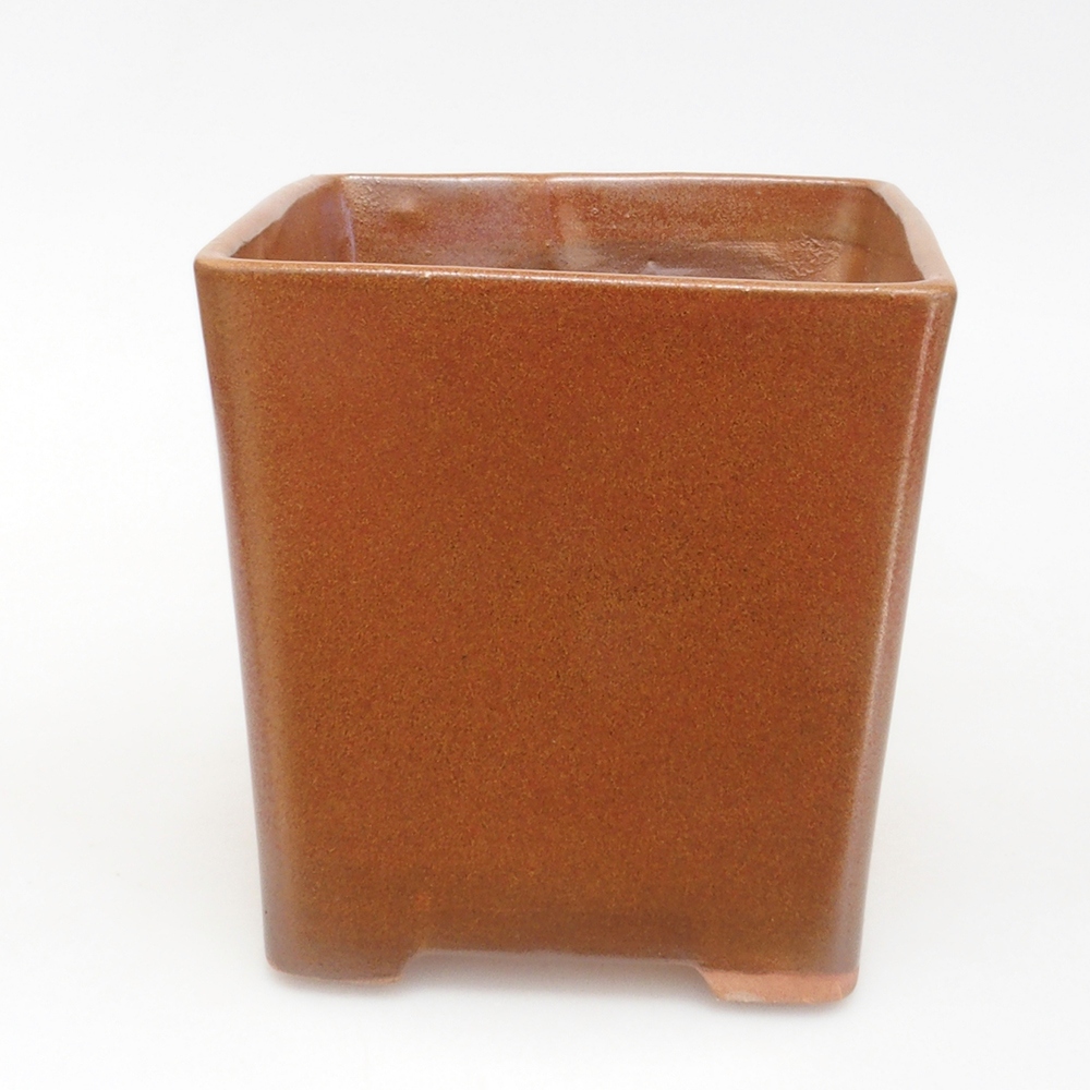 Bonsaischale aus Keramik 13 x 13 x 13,5 cm, braun