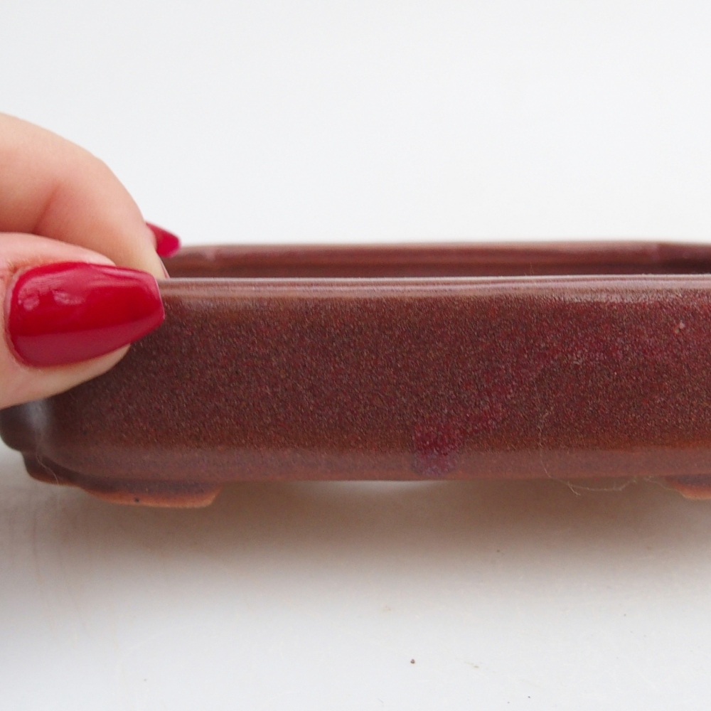 Bonsaischale aus Keramik 13 x 9 x 3 cm, braun