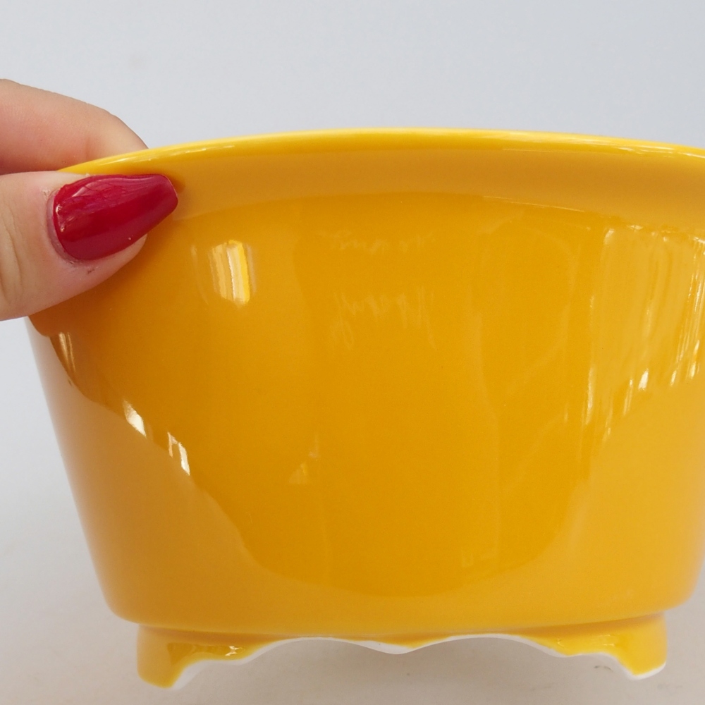 Bonsaischale aus Keramik 16 x 16 x 8,5 cm, gelb