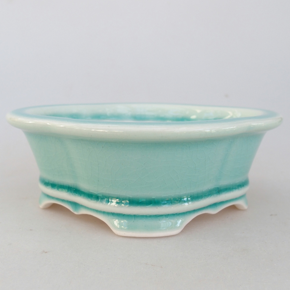 Bonsaischale aus Keramik 13 x 12 x 5 cm, grün