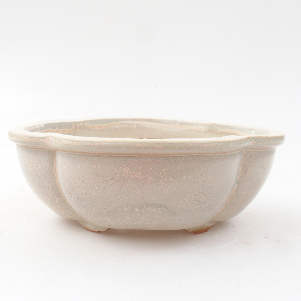 Bonsaischale aus Keramik 12,5 x 10 x 4,5 cm, Farbe beige