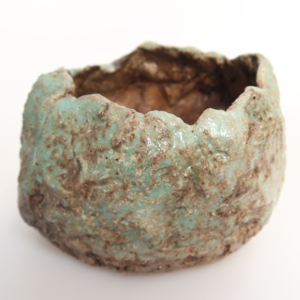 Keramikschale 7 x 7 x 5,5 cm , Farbe grün