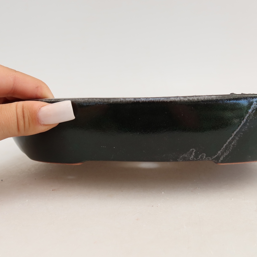 Keramik-Bonsai-Schale 22 x 17 x 4 cm, Farbe: grün
