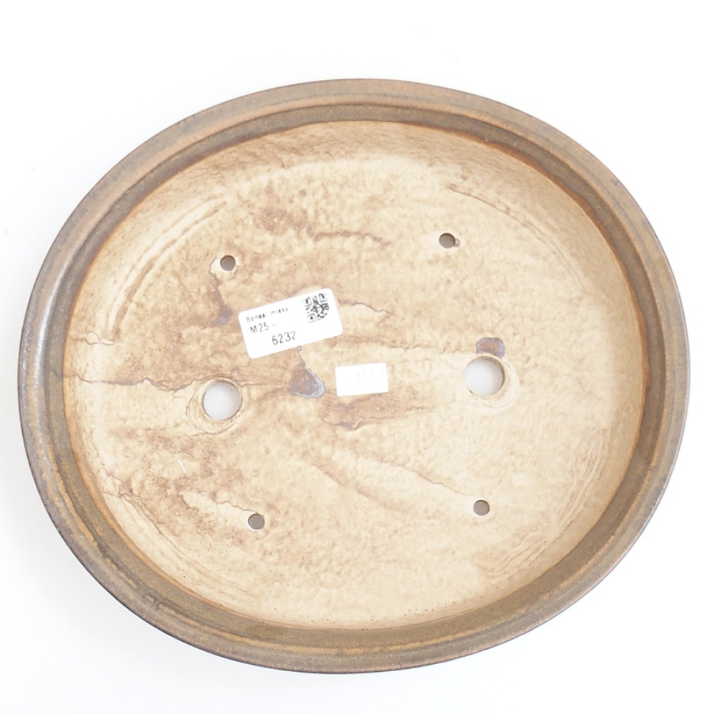 Bonsaischale aus Keramik 25,5 x 23 x 5,5 cm, braun