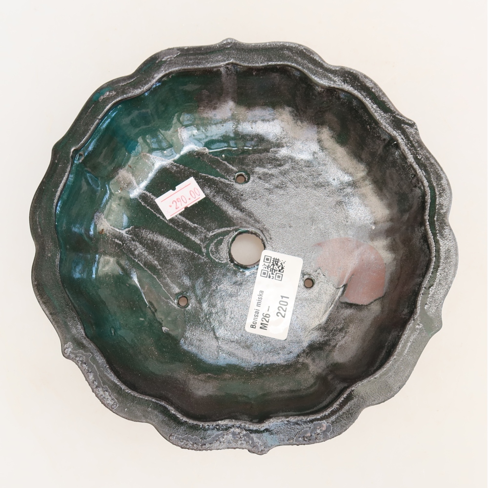 Bonsaischale aus Keramik 18,5 x 18,5 x 5 cm, grün