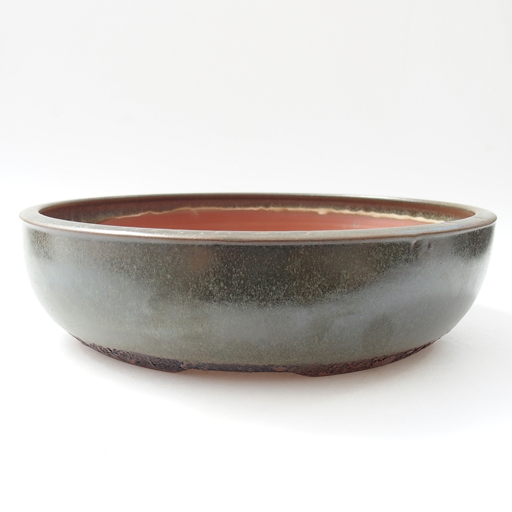 Bonsaischale aus Keramik 25,5 x 25,5 x 6,5 cm, grün