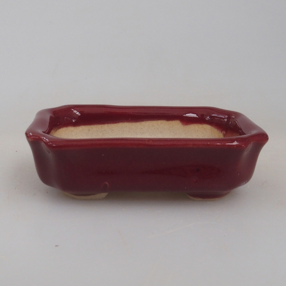 Mini-Bonsaischale 5,5 x 3,5 x 1,5 cm, bordeauxrot