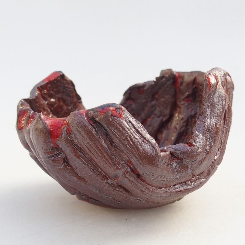 Keramikschale 8 x 8 x 5,5 cm , Farbe braun