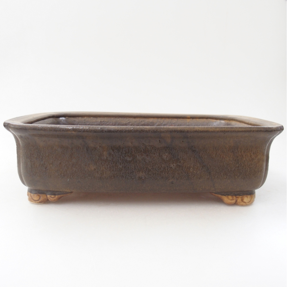 Bonsaischale aus Keramik 25 x 20 x 7 cm, braun