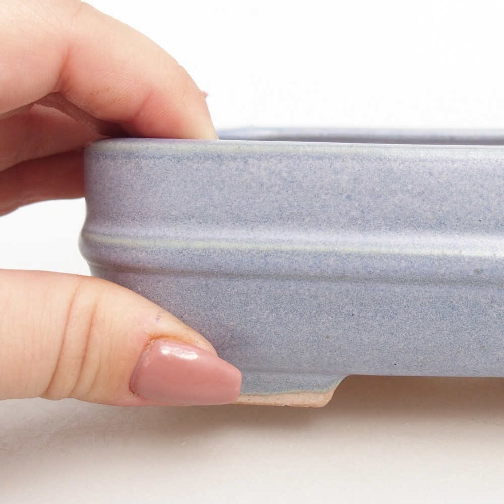Bonsaischale aus Keramik 14,5 x 12,5 x 4,5 cm, Farbe blau