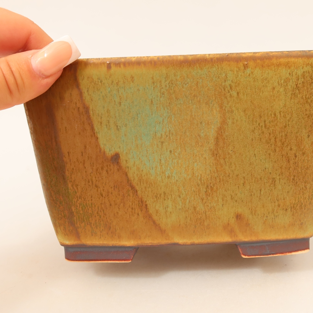 Bonsaischale aus Keramik 16 x 16 x 10 cm, grün