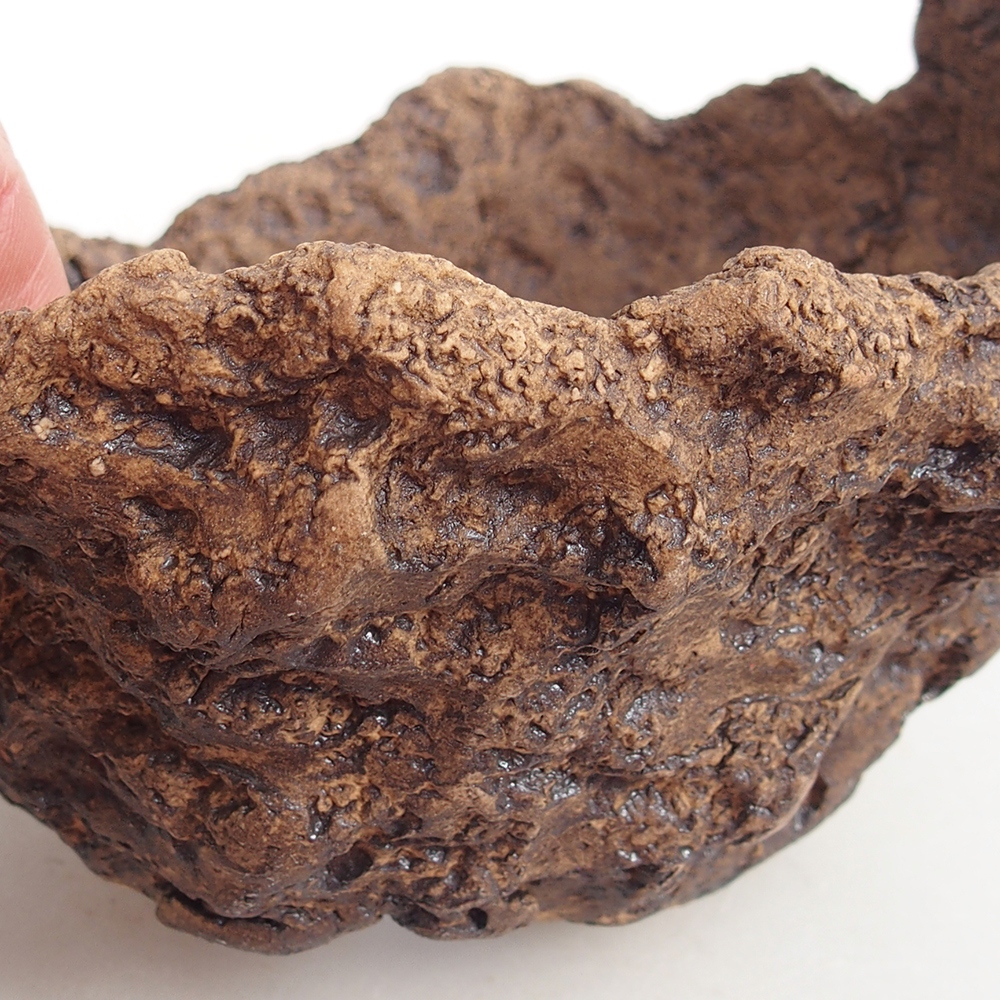 Keramikschale 13,5 x 12 x 11,5 cm , Farbe braun