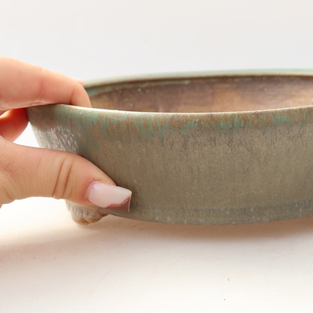 Bonsaischale aus Keramik 21,5 x 21,5 x 6 cm, grün